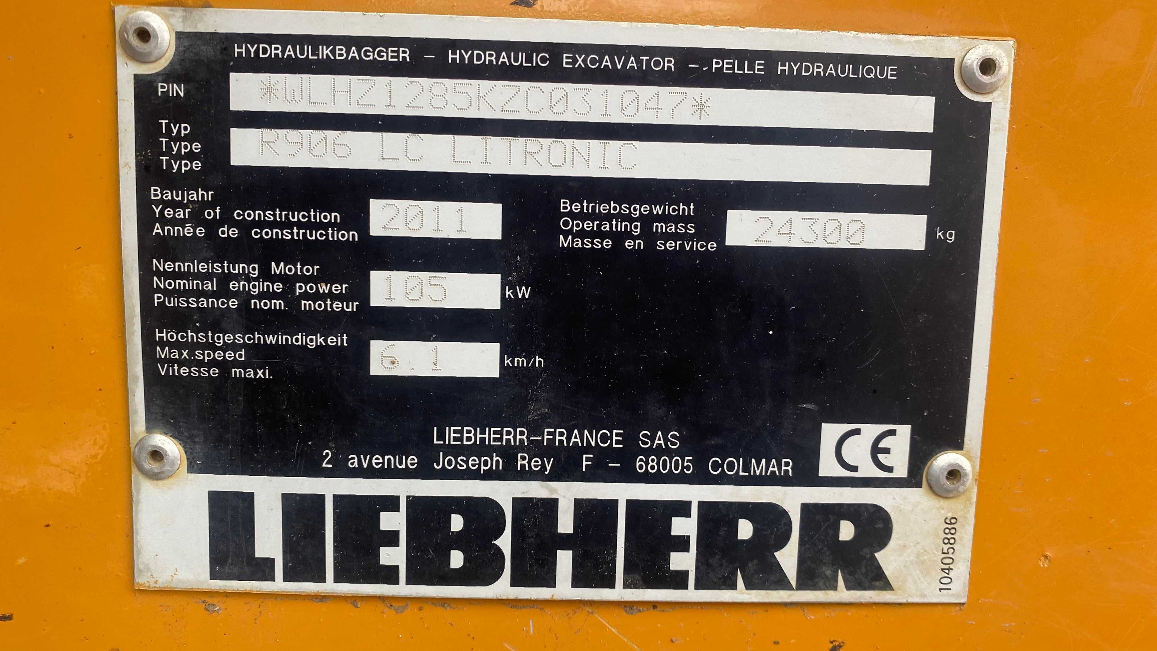 Excavator LIEBHERR R906 LC LITRONIC - 2011 - 8750 ore
