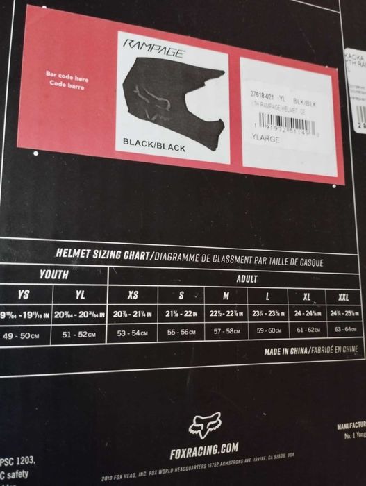 Каска FOX Rampage Helmet Black