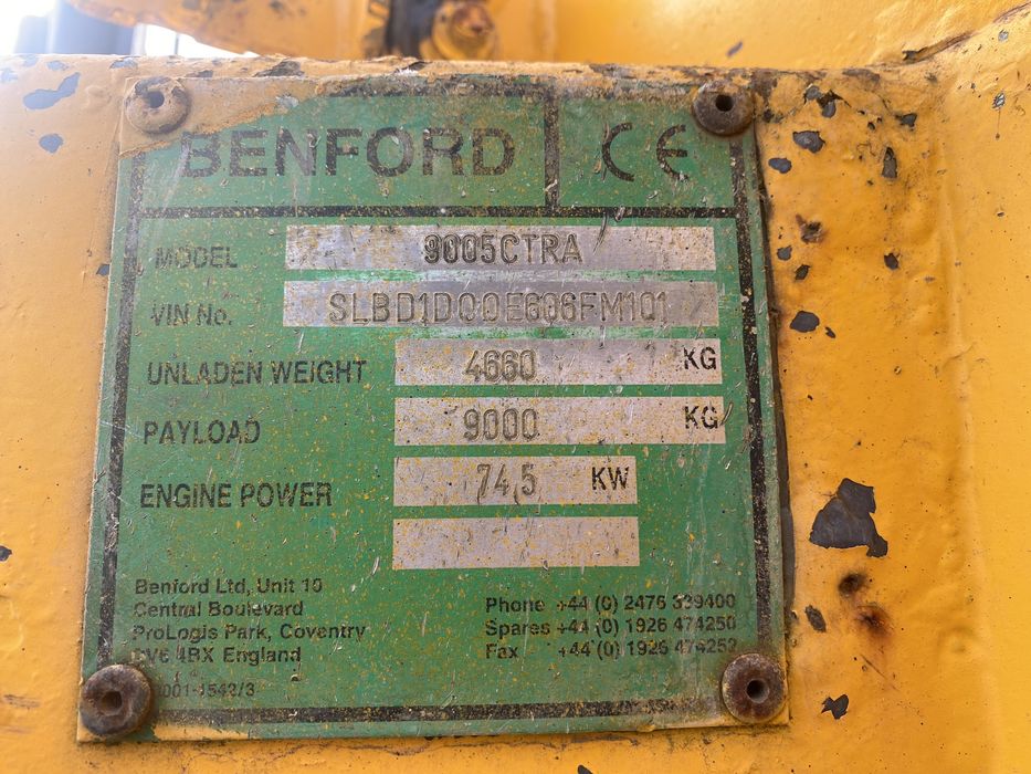 De vânzare sau da închiriat Dumper Terex Benford 9 T