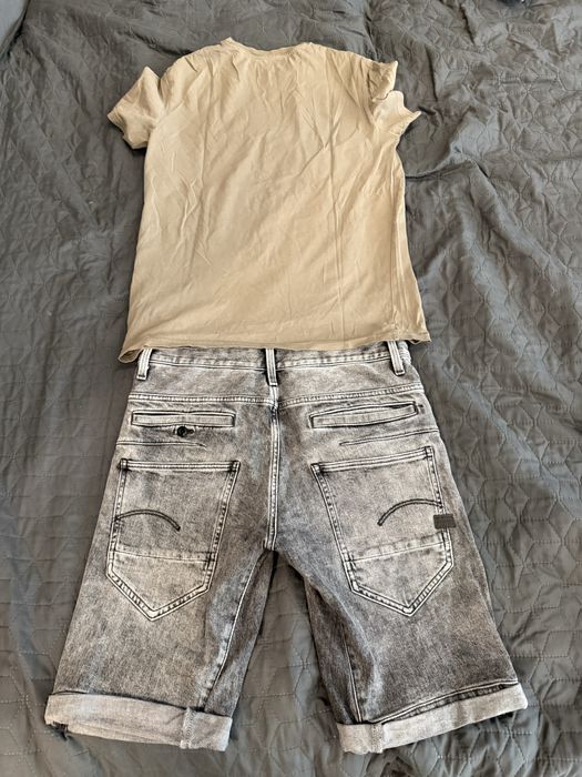 Къси дънки с тениска на G star Raw