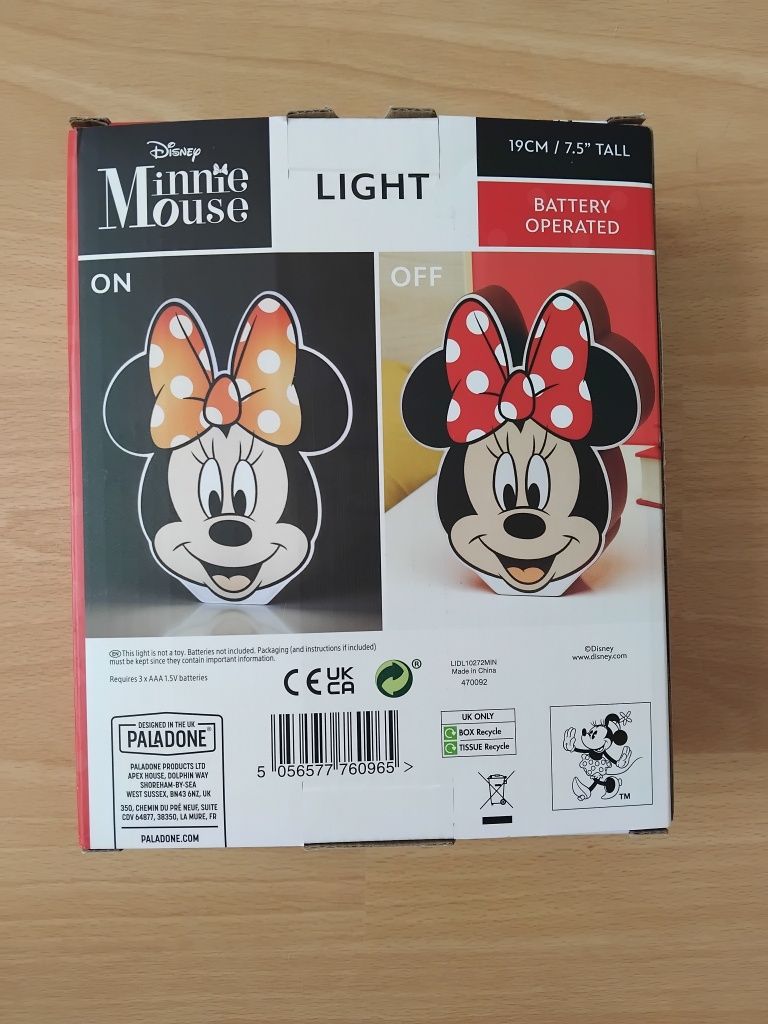 Детска LED лампа Minnie Mouse
Приблизителна височин