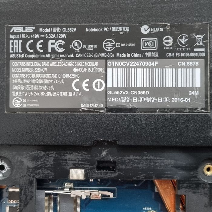 Placa de baza Asus Rog GL552VX I7-6700HQ