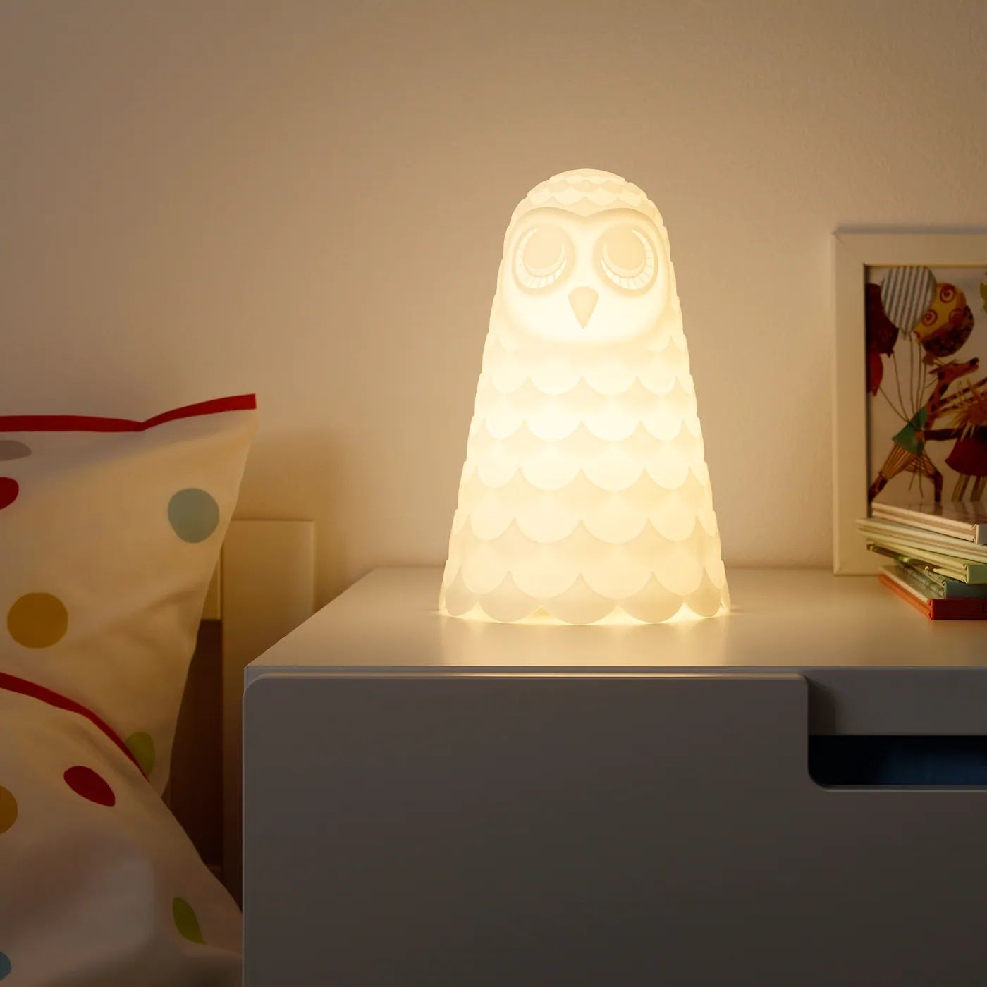 Veioza led Solbo ikea bufnita copii copil camera decoratiune