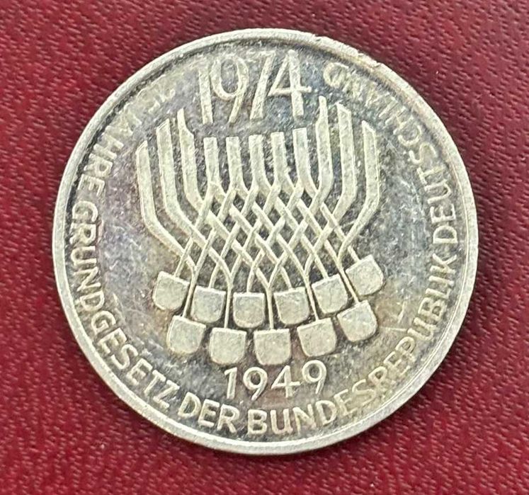 moneda argint 5 mărci germane comemorativa (perioada '52-'79)