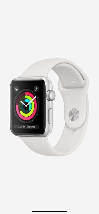 Смарт часовник Apple Watch 3, GPS, Корпус Silver 38mm, White Band