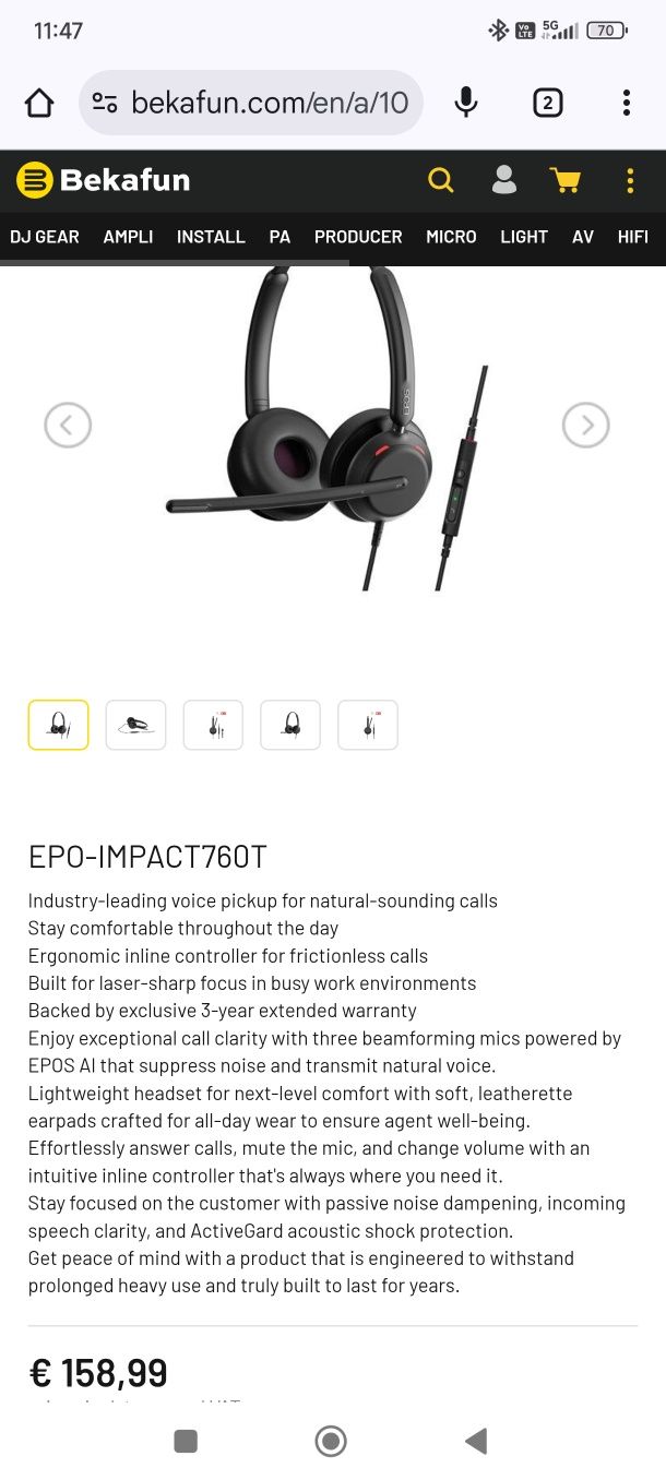 Промоция професионални слушалки  EKSA H16, EPOS Impact