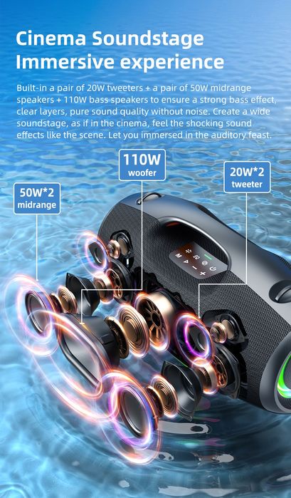 Zealot s89 si ze21 boxa bluetooth 250w 48000 mah baterie