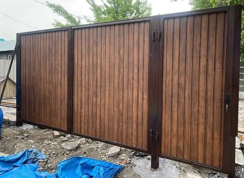 Откатные ворота из профлиста (распашные). Установка. Рассрочка.