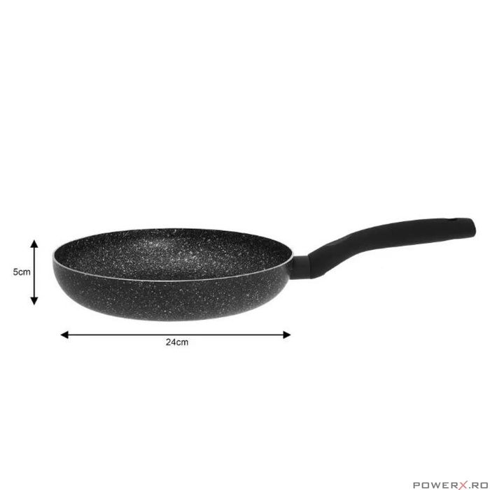 Set 3 tigai, aluminiu, marmorate, negru, 20, 24,28 cm, KingHoff