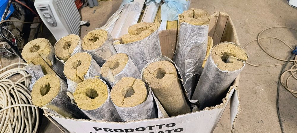 Izolator țeavă,Vată minerală ,cu aluminiu