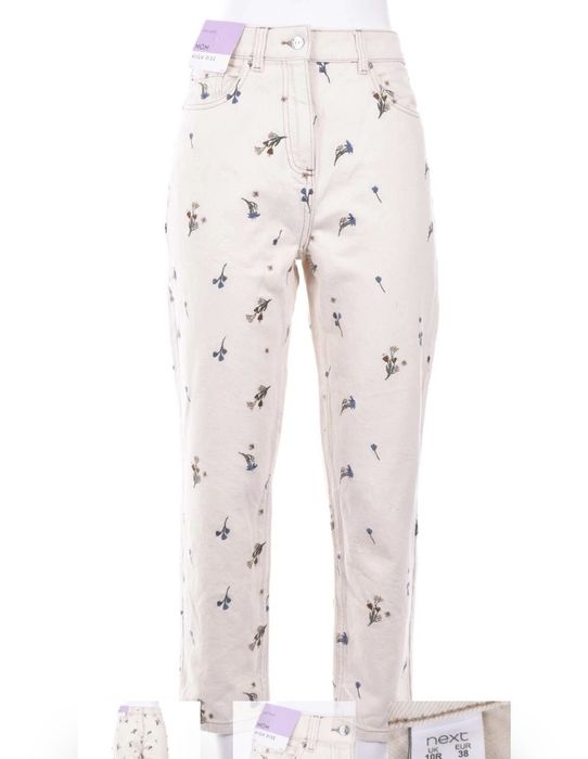 Blugi pantaloni  next albi florali