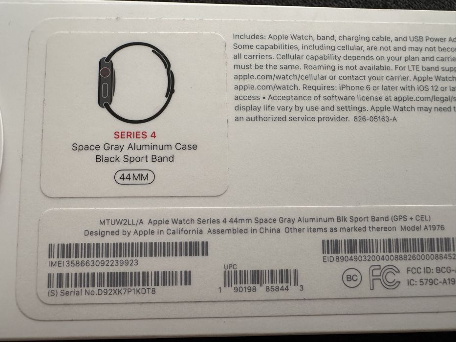 apple watch 4 LTE 44mm.