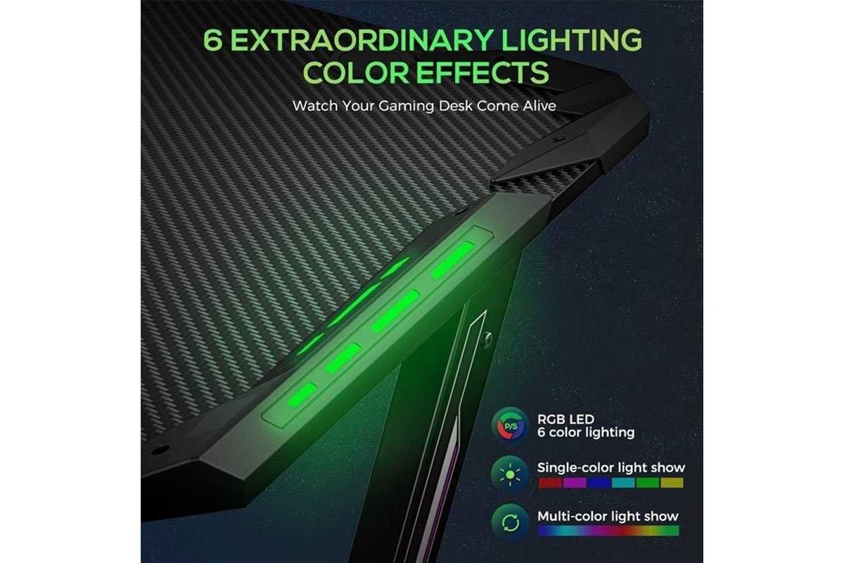 Геймърско бюро с RGB LED светлини ERK-Z60-B