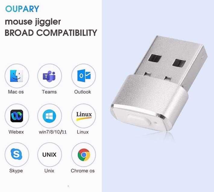 Гейминг Симулатор Фалшива Мишка 3 Режима Air Drive Mouse Jiggler Moji