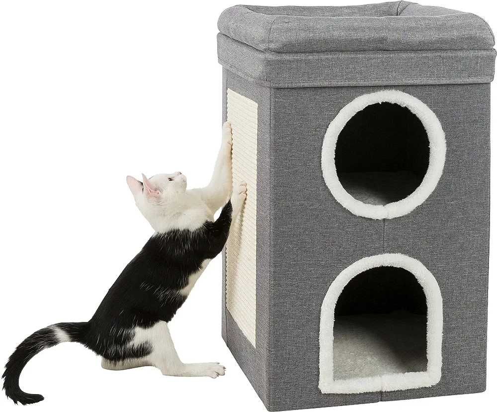 Котешка къща Trixie, двуетажна колиба, повърхност за надраскване