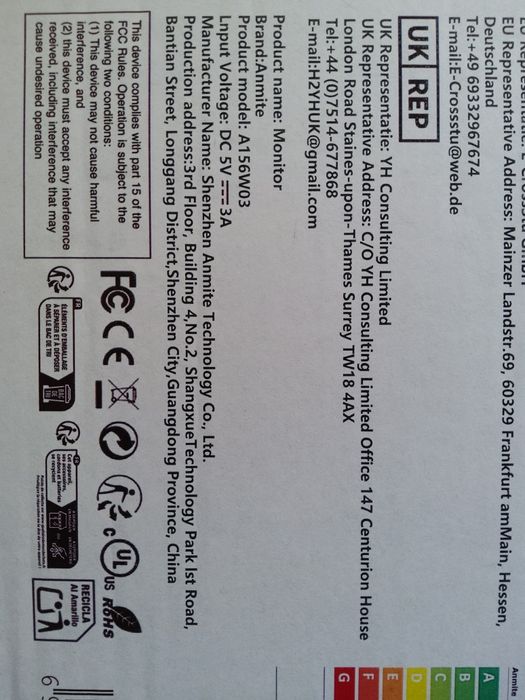 Monitor portabil de 15,6