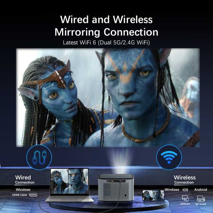 Videoproiector Aokang AK-41 Smart, 1000 ANSI, 1920x1080P Android 9.0