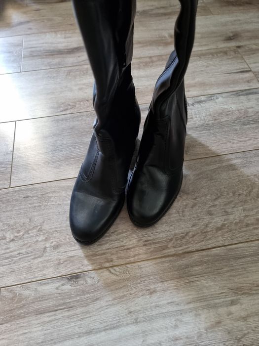 Cizme fermoar piele naturala 36 toc 5cm mărime 36