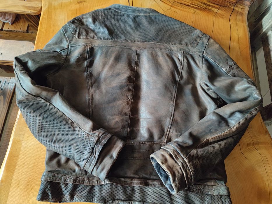 Мъжко Винтидж Cafe Racer  Mesh кожено  яке MCS Marlboro Classics Л