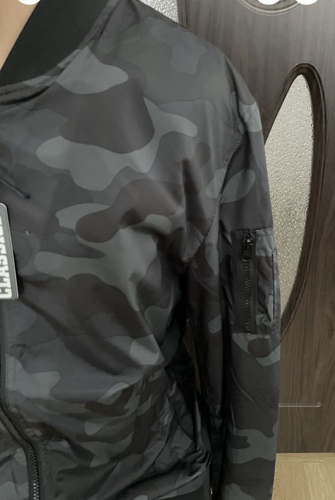 Geaca bomber camo/camuflaj gri L grx