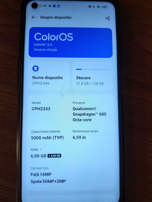 Vand telefon Oppo A96  128GB
