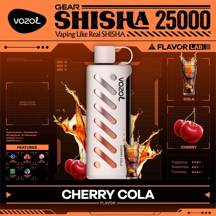 Vape sisha vozol 25.000 puffs sundet masina