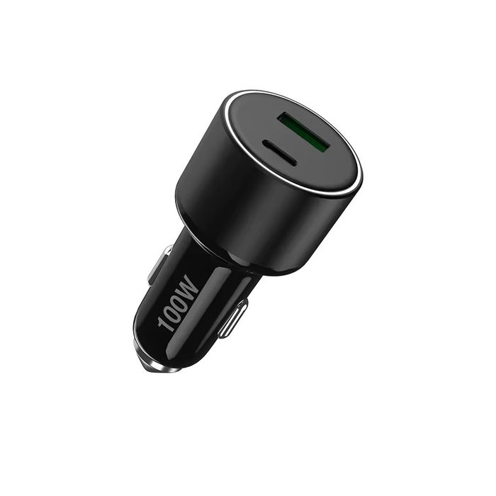 Încărcător auto 100W, USB-C & USB-A, Fast Charge, iluminare ambientala