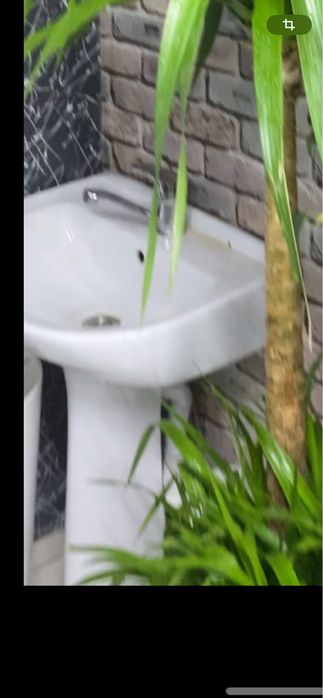 Раковина на ножке тюльпан со смесителем