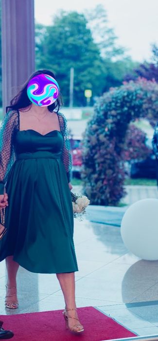 Rochie midi BUDOIR DESIGNERS BUTIQUE, verde turcoaz