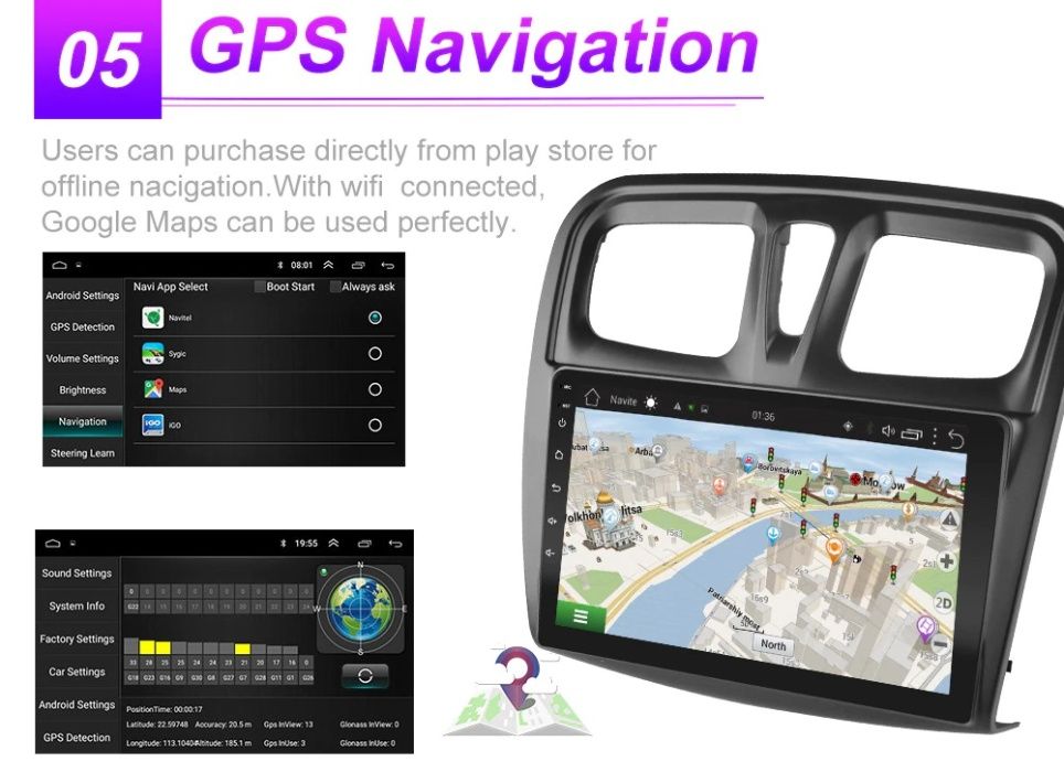 Navigatie Android Renault Logan Sandero 2,3 JOGGER cu Rama speciala