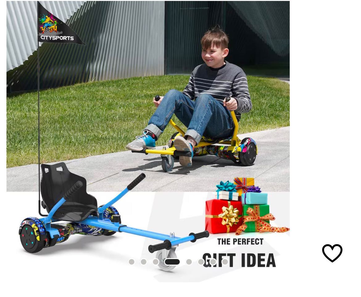 Set Hoverboard si Hoverkart cu scaun GeekMe 6.5 to 10 Albastru