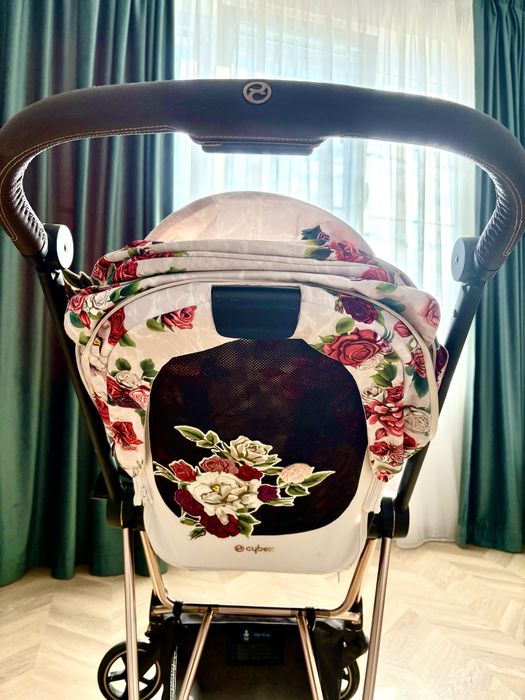 Carucior sport pentru copii Cybex Mios Spring Blossom, cadru Rose Gold