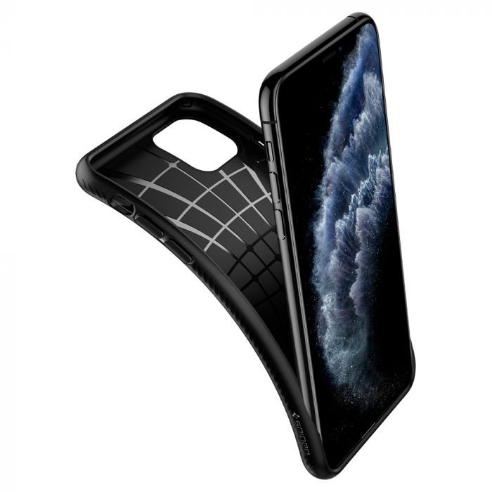 Husa telefon originala Spigen Liquid Air, pentru  iPhone 11 Pro, negru