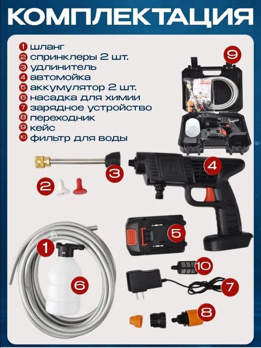 Мини карчер универсальная мойки аккумуляторная автомойка