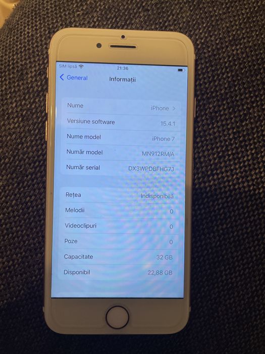 Iphone 7 32GB roz blocat in reteaua Orange