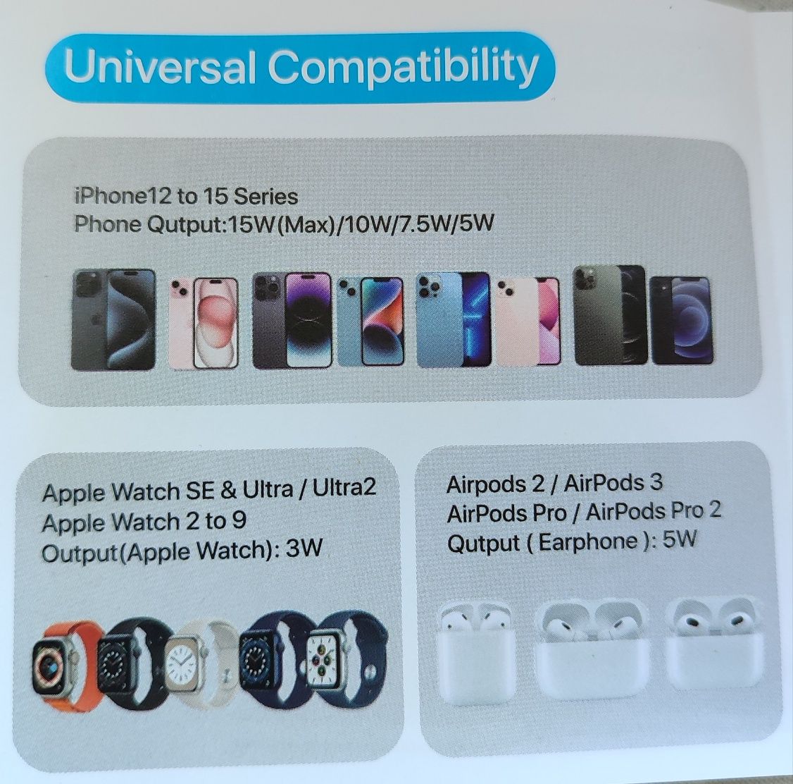 Зарядна безжична станция за iphone 12 до 15