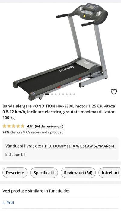 Banda de alergare Kondition HM-3800