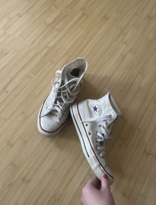 Converse albi, marimea 36.5