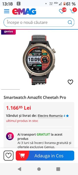 Smartwatch Amazefit Cheetah PRO