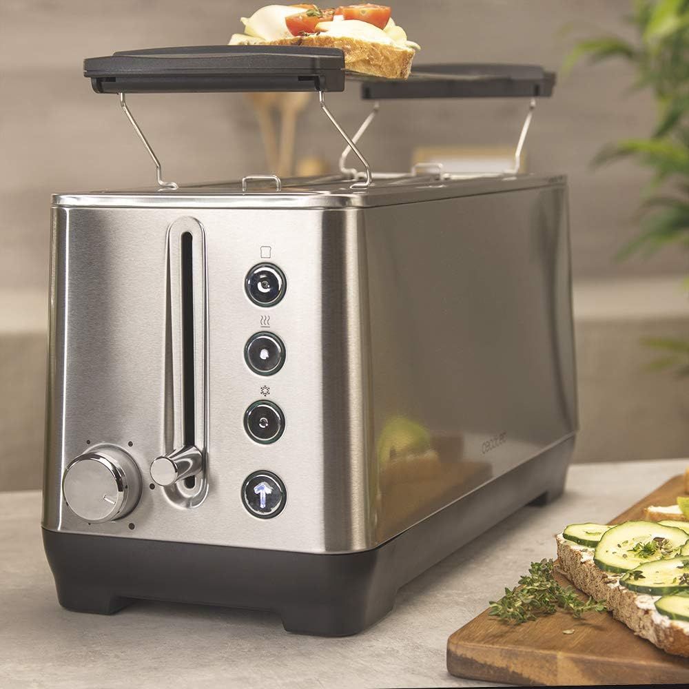 Prajitor paine inox Cecotec 1600W, 4 felii, sloturi late | 030861