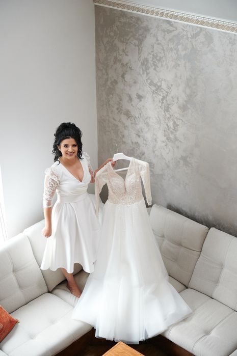 Rochie mireasa panthea Ivoire,mărime 36_38 Cadou voal lung