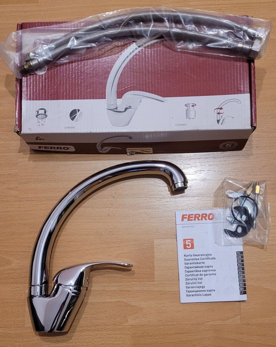 Baterie bucatarie Ferro Elba BEL4A, monocomanda, crom