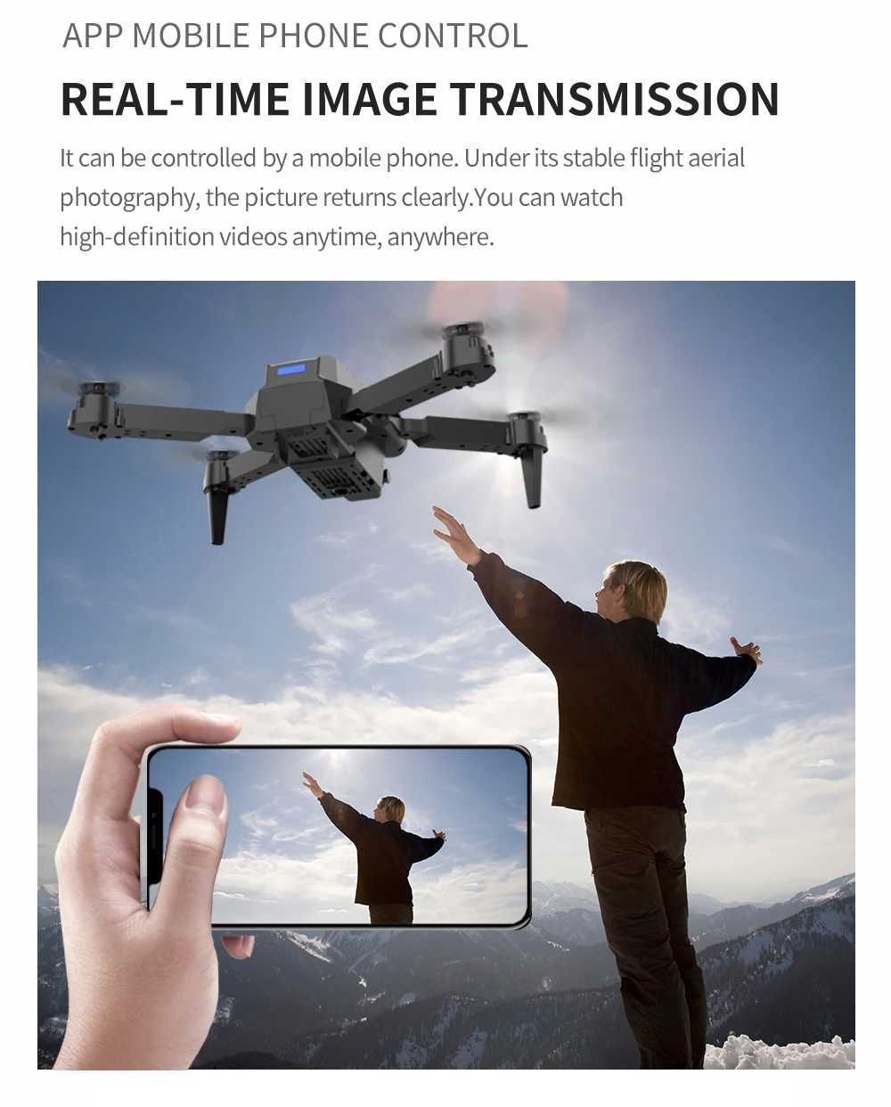Drona E99 PRO 4K, 2 camere, wifi, 2 camera 4K HD, quad elicopter - NOU