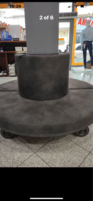 Кръгло канапе на колела  правено по поръчка