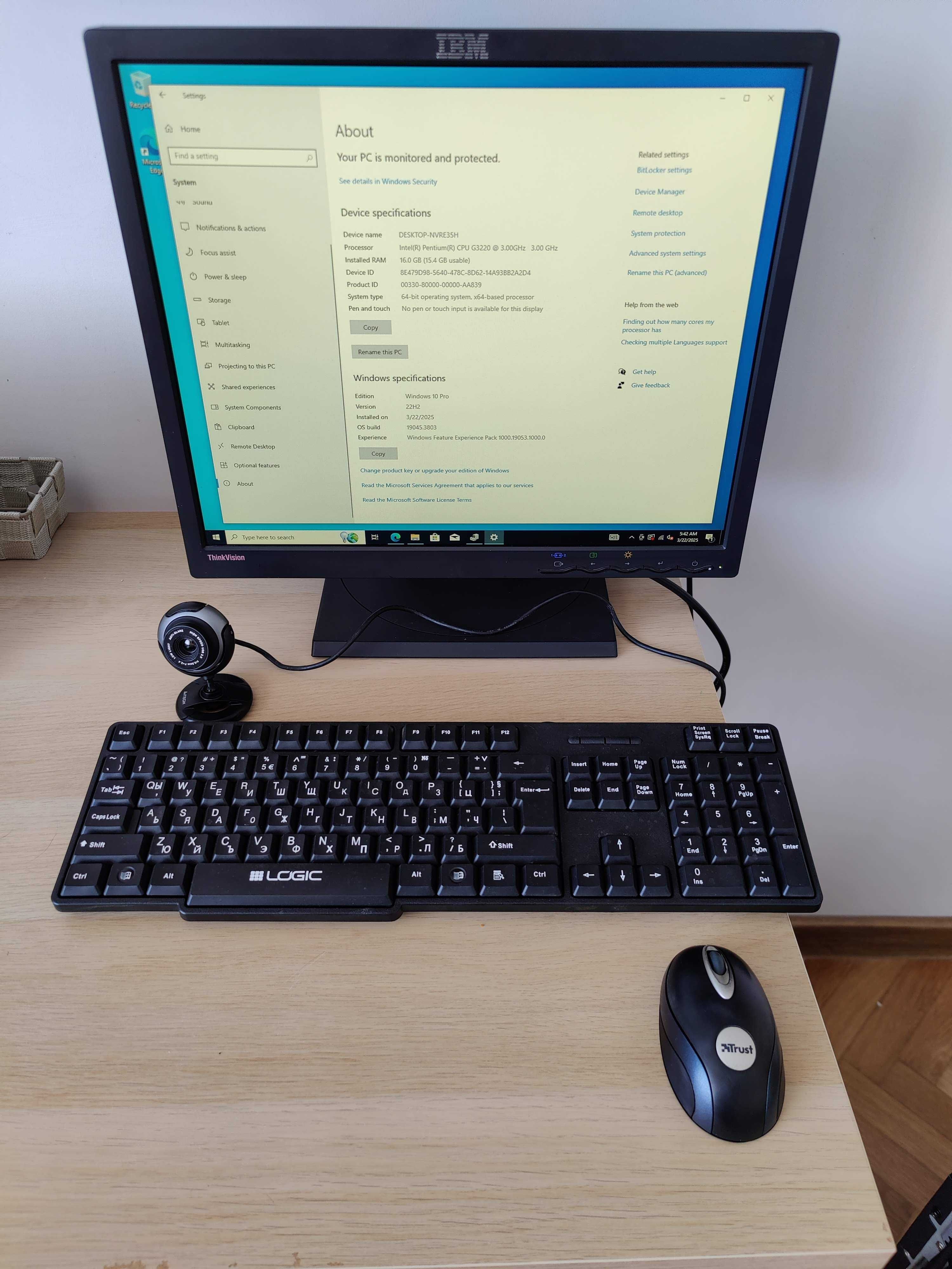 Настолен Компютър  Intel Pentium G3220 3GHz/4GB RAM/120 GB SSD