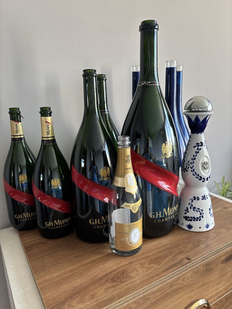 Бутилки от алкохол - Dom Perignon, Clase Azul, Cristal, Moet, Mumm