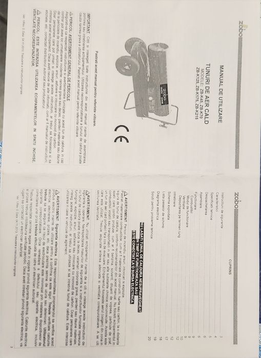 Vand tun de aer cald de 51 kw marca ,, Zobo,, utilizat