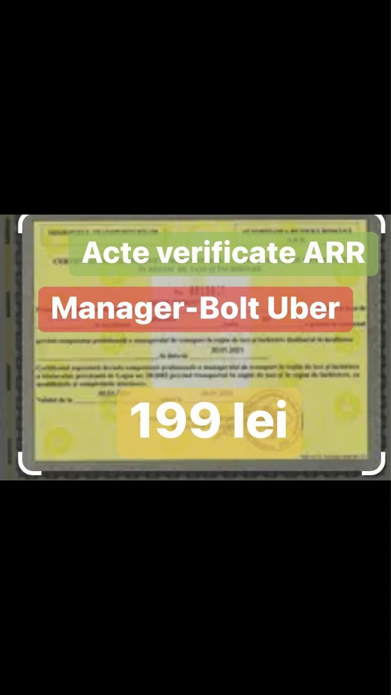 Manager taxi-49 lei sau Bolt Uber -200 lei