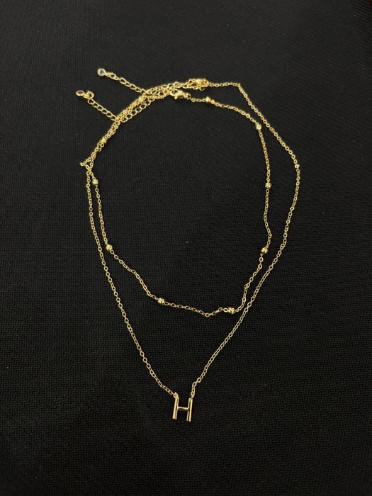 Set 2 lanțuri damă – oțel inoxidabil placat, cu inițială