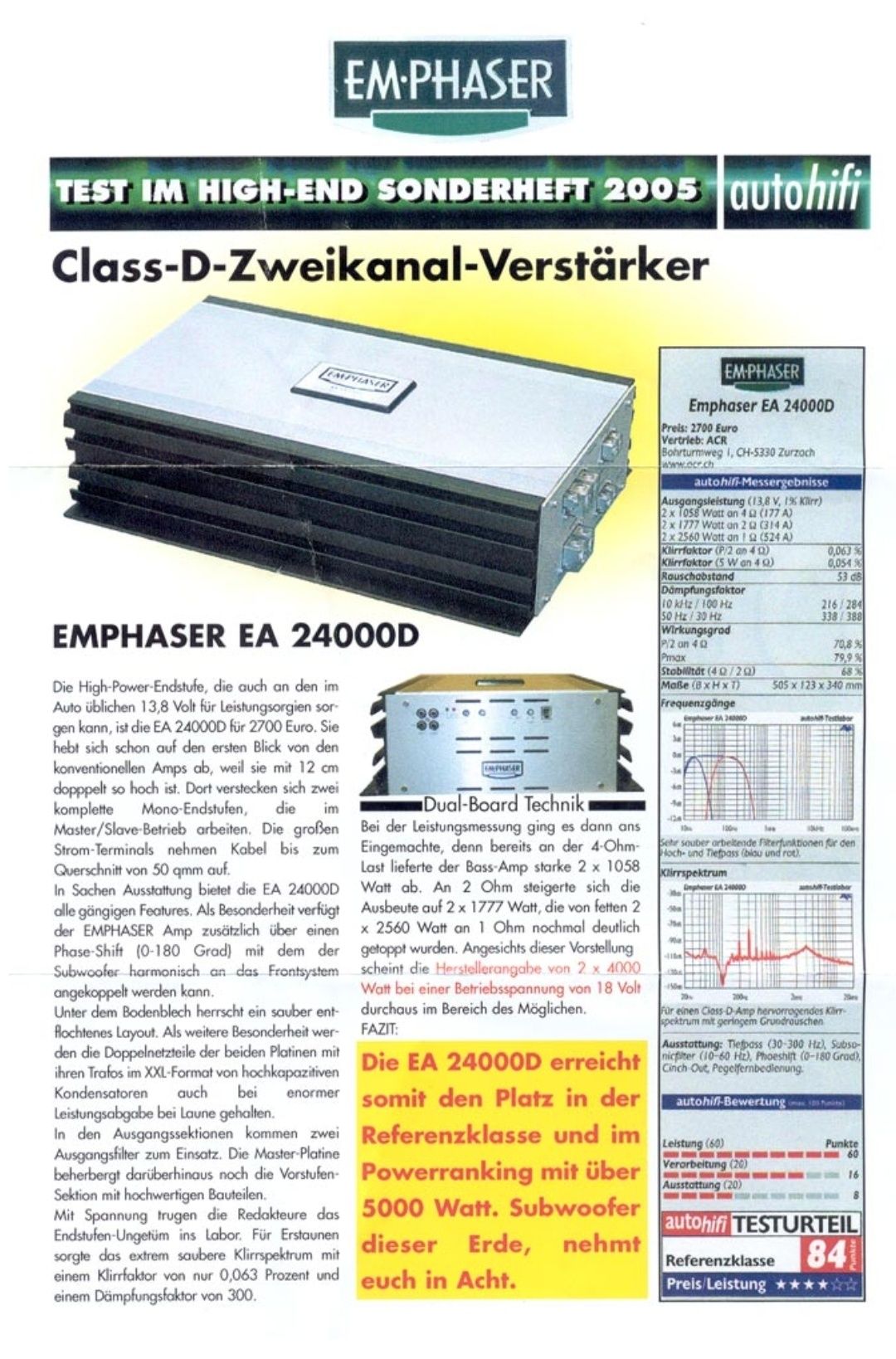Amplificator auto EMPHASER EA 24000 D Dual Monobloc